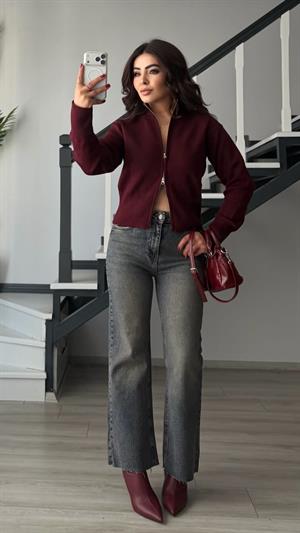 Antik Yıkama Likralı Flare Jean