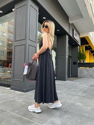 Antrasit Askıları Ayarlanabilir Bol Paça Tulum