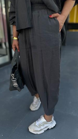 Anthracite Tencel Fabric Pants and Shirt Set