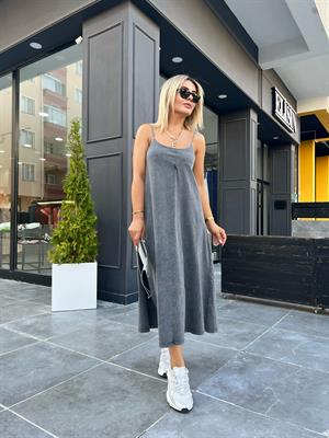 Anthracite Washed Strappy Dress