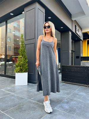 Anthracite Washed Strappy Dress