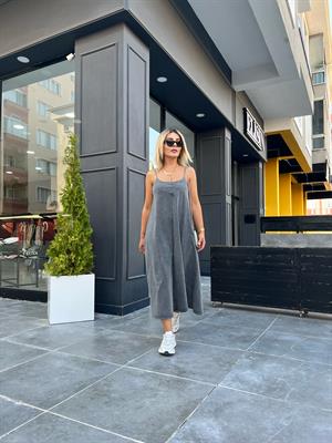 Anthracite Washed Strappy Dress