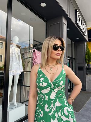 Ayarlanabilir Askılı Cepli Keten Elbise 