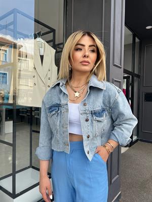 Basic Crop Denim Ceket