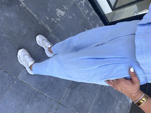 Baby Blue Linen Vest and Trousers Set
