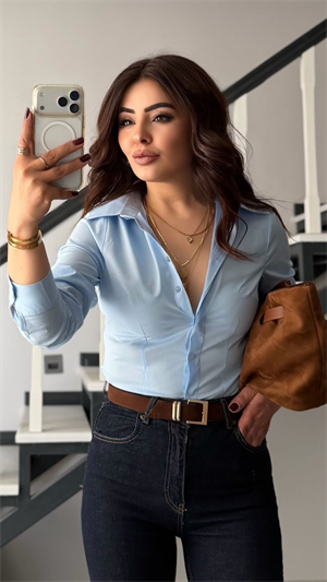 Bebe Mavi Slim Fit Gömlek