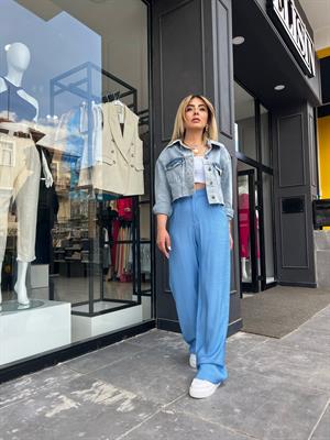 Bebe Mavi Ultra Yüksek Bel Palazzo Pantolon 