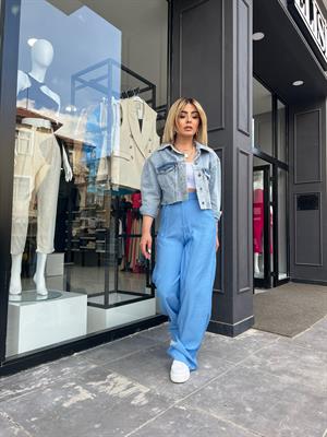 Bebe Mavi Ultra Yüksek Bel Palazzo Pantolon 