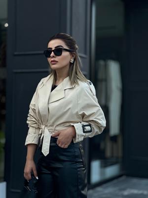 Bej Mini Trençkot 