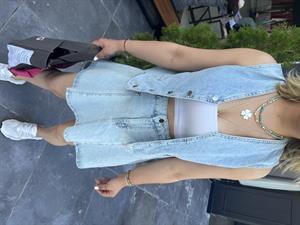 Beli Kemerli Denim Yelek