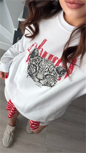 White Printed 2-Thread Sweatshirt