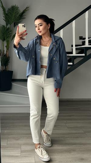 Beyaz Boyfit Jean