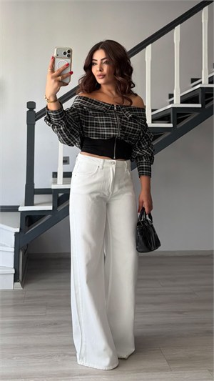 White Draped Tencel Pants