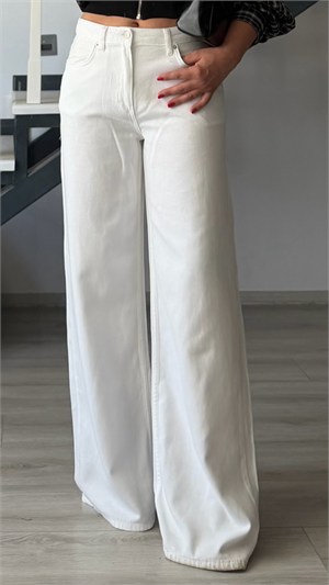 White Draped Tencel Pants