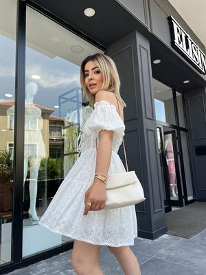 Beyaz Fisto Elbise 