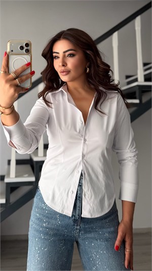 White Premium Lycra Slim Fit Shirt