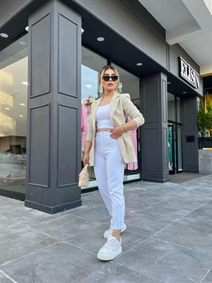 Beyaz Mom Jean