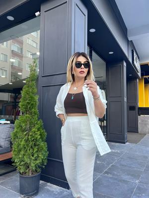 Beyaz Müslin Kumaş Takım