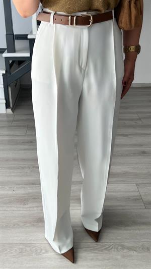 Beyaz Premium Palazzo Pantolon