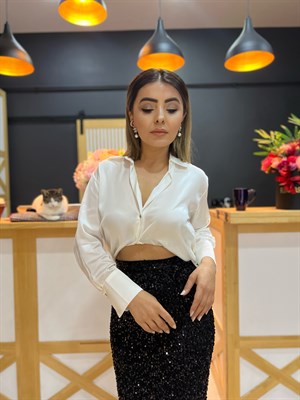 Beyaz Saten Gömlek