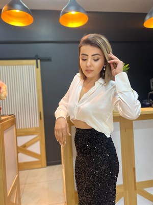 Beyaz Saten Gömlek