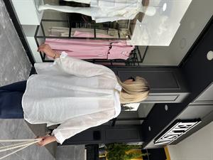 White Tencel Single Pocket Oversize Shirt