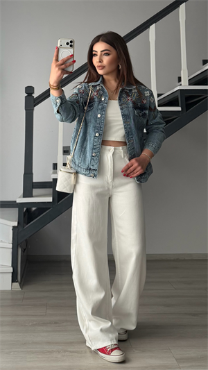 Beyaz Tensl Wide Leg Jean