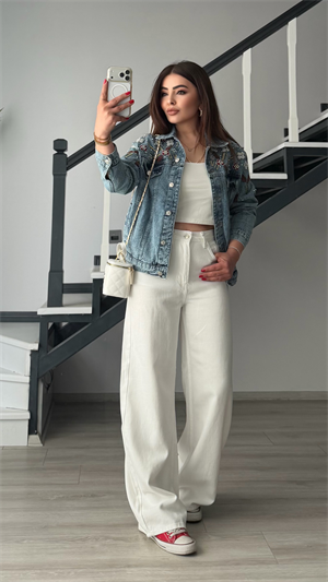 Beyaz Tensl Wide Leg Jean