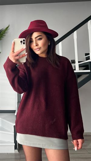 Bordo Bisiklet Yaka Basic Kazak