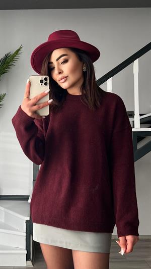 Bordo Bisiklet Yaka Basic Kazak