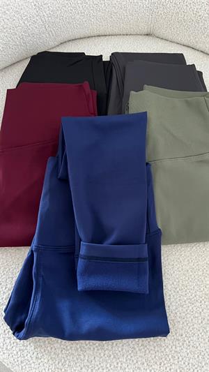 Burgundy Original Brand Fleece Leggings