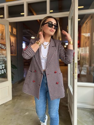 Bordo Torba Cep Tüvit Ceket