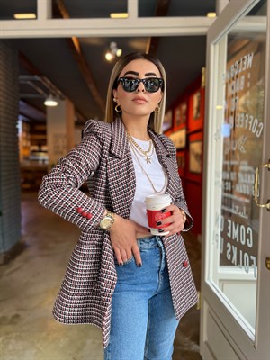 Bordo Torba Cep Tüvit Ceket