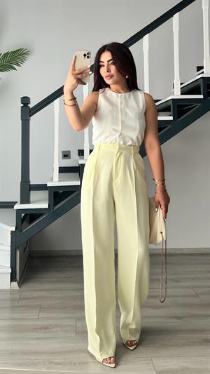 Butter Yellow Premium Palazzo Pantolon
