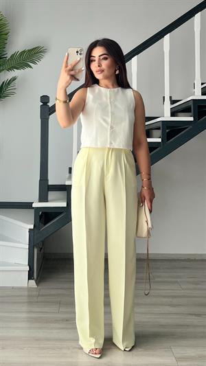 Butter Yellow Premium Palazzo Pantolon
