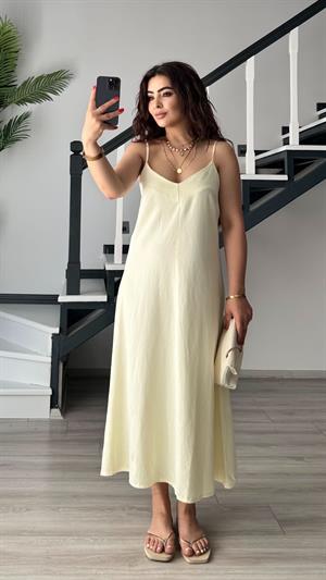 Butter Yellow Tnsel  Ayarlanabilir Askılı Elbise