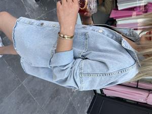 Büyük Cepli Oversize Denim Gömlek Ceket