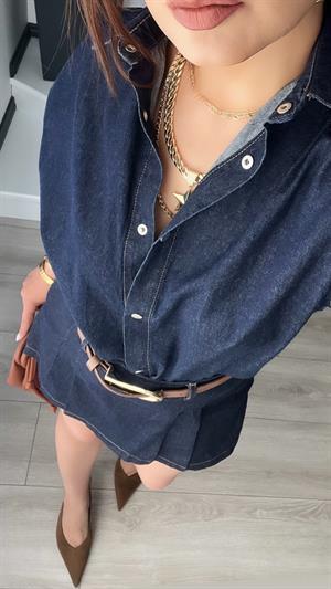 Denim Çıtçıtlı Gömlek 