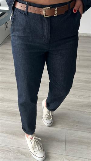 Denim Görünümlü Bomber Ceket-Pantolon Takım