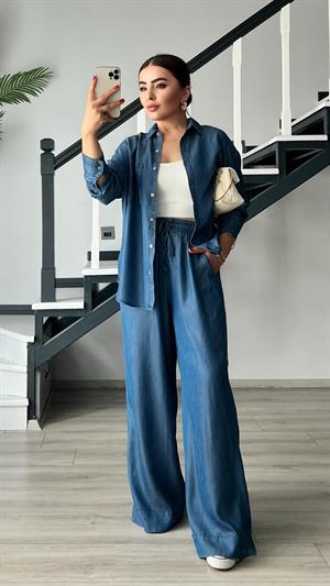 Denim Görünümlü Tensl Takım