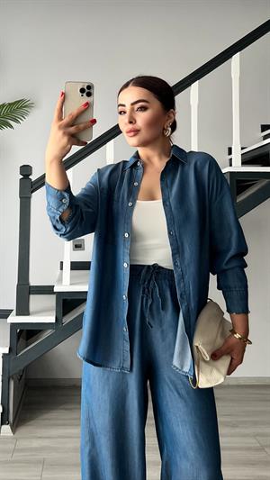 Denim Görünümlü Tensl Takım