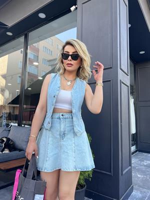 Denim Mini Etek