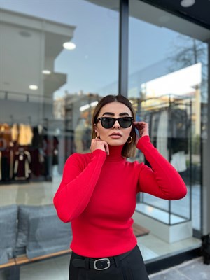 Dilvin Turtleneck Sweater, Red