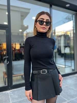Dilvin Balıkçı Yaka Kazak Siyah