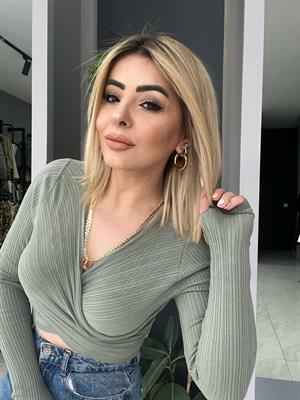 Dilvin Çağla Parmak Geçmeli Bluz