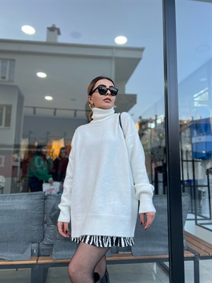 Dilvin Ecru Fisherman Casual Sweater