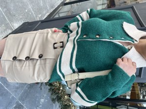 Dilvin Polo Yaka Çizgili Kazak