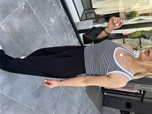 Dilvin Glittery Striped Tank Top