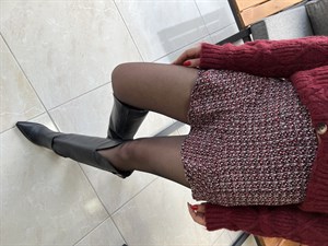 Ekoseli Tüvit Kapaklı Şort Etek