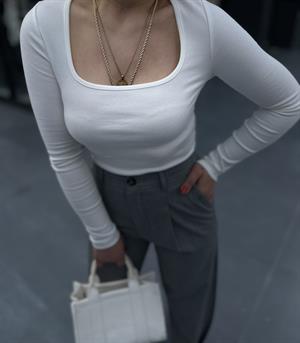 Off-white Square Neck Blouse